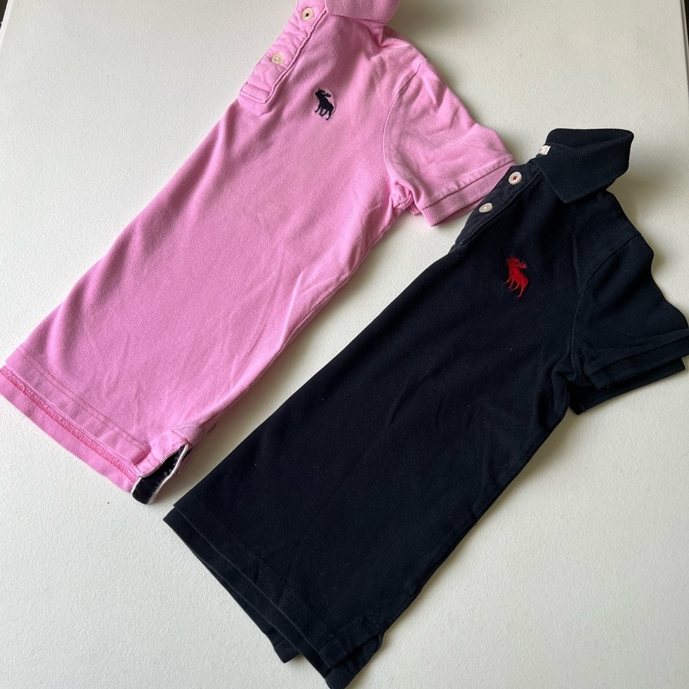 Abercrombie Kids' Polo Shirts M Pink Navy set 2